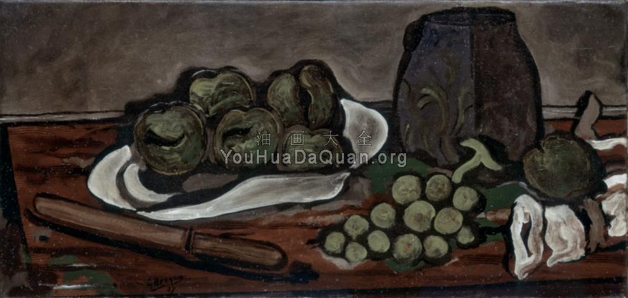 Still life with fruits - 乔治·勃拉克